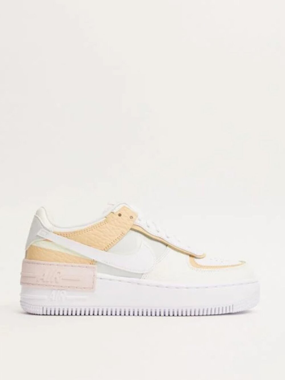Nike Women's Spruce Aura White Air Force 1 Shadow Leather Sneaker Size 8